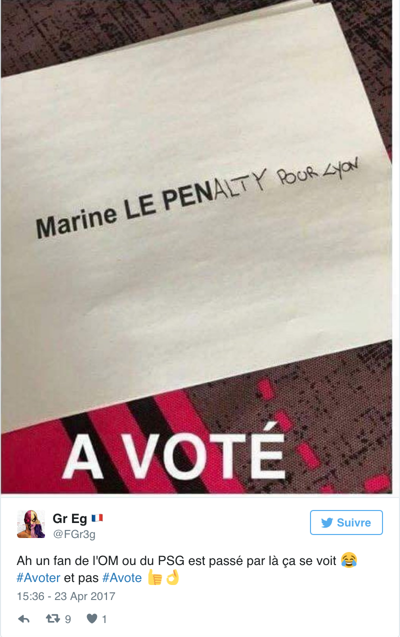 Illustration de l'article : Impossible de ne pas sourire devant le nom écrit sur ce billet de 50€, trouvé dans les bulletins d'un bureau de vote parisien.  