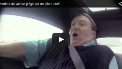 Illustration : "Un vendeur de voiture piégé par un pilote professionnel!"