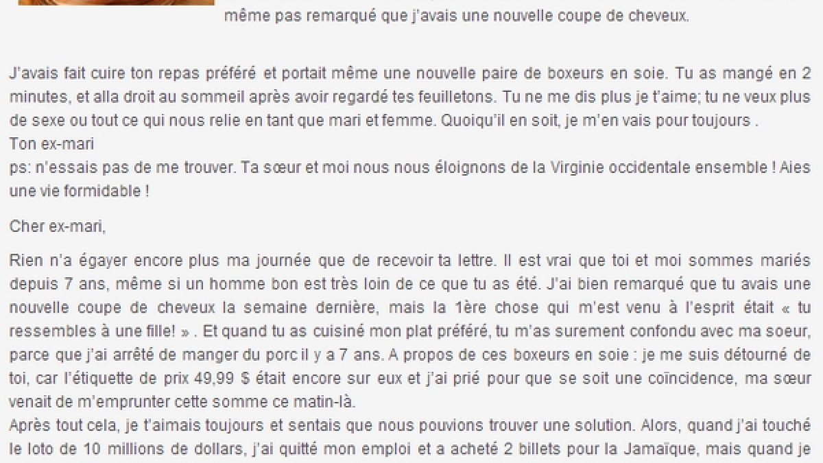 Lettre À Mon Mari Qui Veut Divorcer - Connaissances