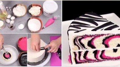 Illustration : Une Idée - Un Tuto: Le Gâteau Zébré rose!