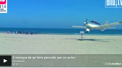 Illustration : Allongé sur le sable, ce baigneur a failli se faire écraser par un avion