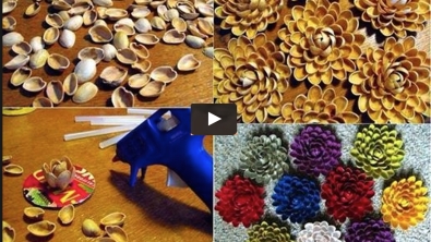 Illustration : Idée brico-déco: fabriquez de jolies fleurs à partir de coquilles de pistaches