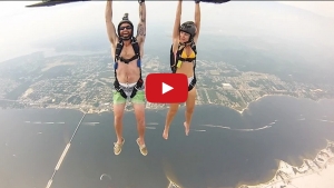 Illustration : "Un saut en parachute depuis un hélicoptère, comme si vous y étiez grâce à la GoPro"