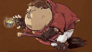 Illustration : "Quand la Malbouffe frappe nos héros de dessins animés, c'est tout votre enfance qui en prend un coup!"