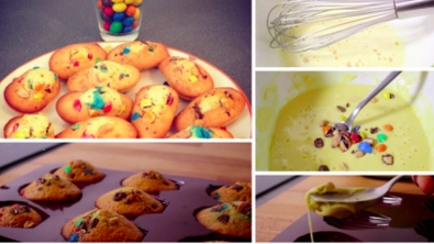 Illustration : "Astuce: Comment réaliser de délicieuses madeleines au M&M's!"