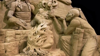 Illustration : Ses sculptures sur sable sont de véritables chefs-d'oeuvre
