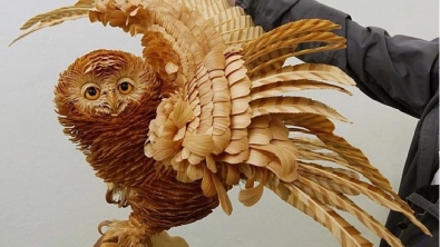 Illustration : "Il réalise de splendides sculptures à partir de copeaux de bois"