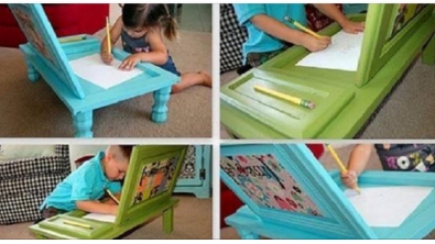 Illustration : "Voici comment bricoler une petite table de dessin pour vos enfants..."