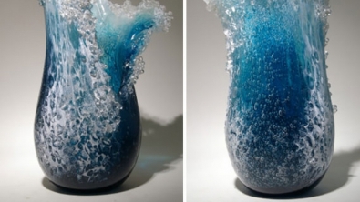 Illustration : "Ils capturent les mouvements des vagues de l'océan pour en faire de somptueux vases"