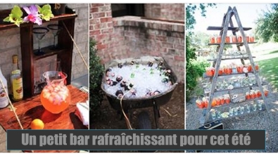 Illustration : "12 idées pour vous fabriquer un bar extérieur pas cher et rafraîchissant. Idéal pour cet été !"
