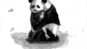 Illustration : "De magnifiques duos pandas/sirènes à l'encre de Chine"