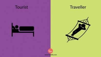 Illustration : "11 astuces pour mieux comprendre la différence entre un touriste et un voyageur."