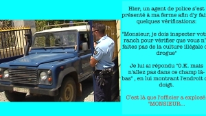 Illustration : "Ce policier aurait du réfléchir à deux fois avant de se présenter dans cette ferme..."