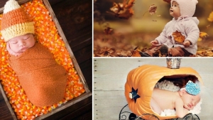 Illustration : "Envie de marquer l'automne à travers une jolie séance photo avec votre bébé ? Cette série devrait vous donner des idées ! "