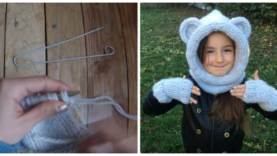 Illustration : "Comment réaliser une capuche avec des oreilles d'ours... Idéal pour l'hiver ! "