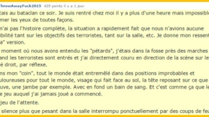 Illustration : "Un survivant du Bataclan livre un message des plus poignants... Un texte qui prend aux tripes !"