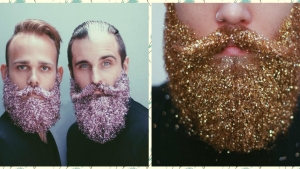 Illustration : "Une nouvelle tendance pour Noël, une barbe originale remplie de pailettes... C'est plutôt pas mal pour certains !"
