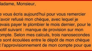 Illustration : "La banque refuse le chèque de cette mamie qui se venge avec une lettre brillante..."