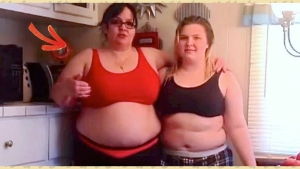 Illustration : "Avant/ Après, voici l’évolution d’une mère et sa fille qui se sont donné pour objectif de perdre beaucoup de poids..."