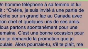 Illustration : "Il annonce à sa femme qu’il part pêcher pendant une semaine, mais elle a un gros doute..."