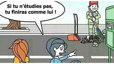 Illustration : "Tout est une question de point de vue… et d’éducation ! Cette BD l’explique très bien..."