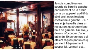 Illustration : "Une cliente humilie une serveuse atteinte de surdité... Regardez les réactions du patron et du mari !"