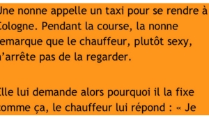 Illustration : "Une nonne monte dans un taxi conduit par un mec assez sexy... Il n'aurait pas pu imaginer ce qu'elle va lui dire en fin de course !"