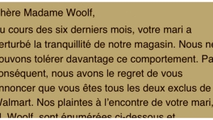 Illustration : "Elle reçoit une lettre envoyée par un supermarché et c’est le choc en la lisant..."