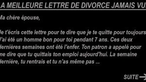 Illustration : "C'est probablement la meilleure lettre de divorce jamais vue... Surtout la réponse :p"