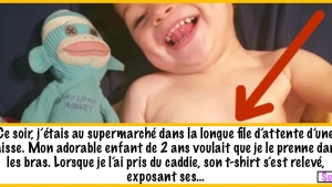 Illustration : "Ce petit bout de 2 ans soulève son t-shirt au magasin et une cliente hurle de peur. La maman lui écrit alors cette réponse cinglante: "