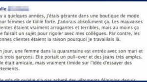 Illustration : "Une cliente qui retrouve le sourire grâce au professionnalisme d’une vendeuse..."