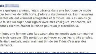 Illustration : Une cliente qui retrouve le sourire grâce au professionnalisme d’une vendeuse...
