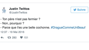Illustration : "#DragueCommeUnBeauf: 14 des pires phrases de drague trouvées sur Twitter…"