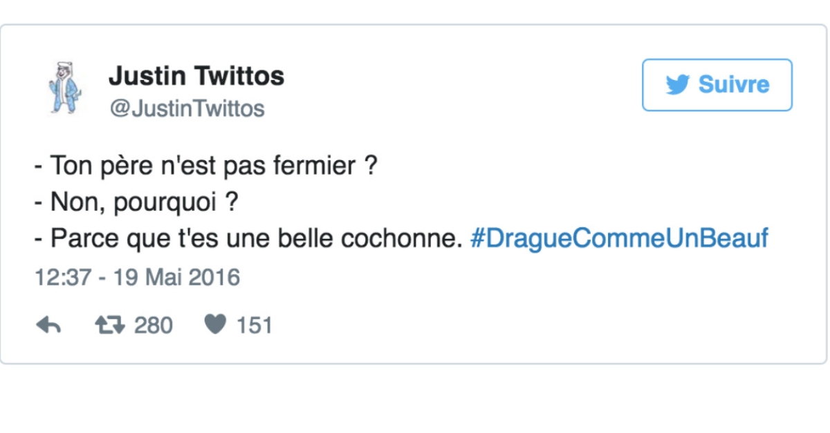 Draguecommeunbeauf 14 Des Pires Phrases De Drague Trouvees Sur Twitter