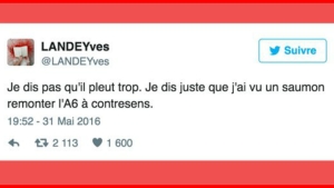 Illustration : "Top 22 des tweets les plus hilarants concernant cette météo de merde... Mieux vaut en rire !"