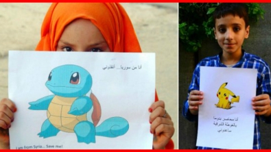Illustration : "La réaction des enfants Syrien face à l'énorme Buzz de Pokemon Go !"
