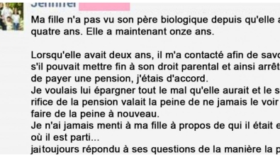 Illustration : "Un papa abandonne sa femme et sa fille. La maman publie ce message bouleversant !"