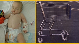 Illustration : "Son bébé a failli mourir parce qu'elle l'a mis dans un caddie de supermarché. Aujourd'hui elle met tous les parents en garde !"