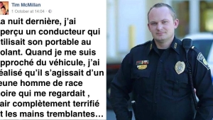 Illustration : "« Il y a des mauvais flics, il y a des mauvais médias et il y a de mauvaises personnes. » Le discours poignant d'un policier face à un jeune noir terrifié. "