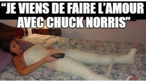 Illustration : "Minute détente avec 30 des meilleures phrases sur Chuck Norris... Notre maître à tous !"