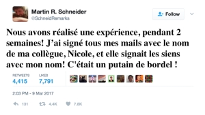 Illustration : "Quand Un Homme Signe Ses Mails Avec Le Nom D'une Femme Pendant 2 Semaines, Voilà Le Résultat !"